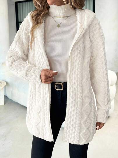 SHEIN Clasi معطف نسائي كاجوال مبطن بقماش مموج، خريف/شتاء