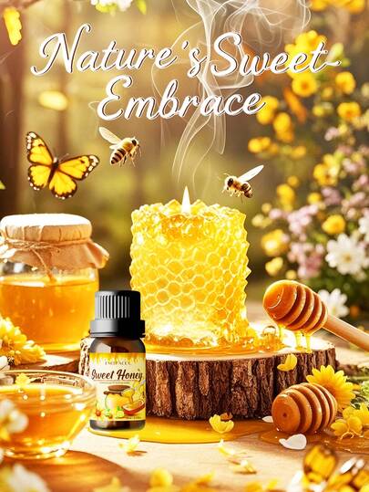 EMBRACEX. 10 مل عطر عسل، زيت عطري عسل، عطر شمعة بعطر العسل، مناسب لصناعة الصابون اليدوي، العلاج بالروائح، زيت عطري حلو، مناسب لمبخر العطور المنزلي، الغسيل، المطبخ، غرفة النوم، شموع DIY، صناعة الصابون اليدوي، العطور، صناعة المرطبات، الاستخدام اليومي