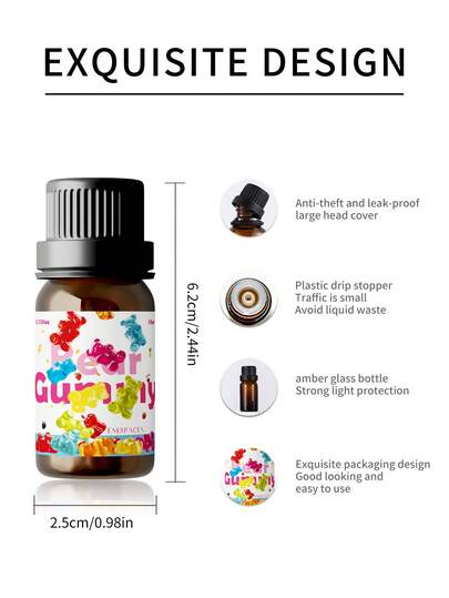 EMBRACEX. زيت أساسي معطر برائحة الدب الجيلي 10 مل - مناسب لصناعة الشموع والصابون والعلاج بالعطور والمبخرات وأجهزة الترطيب، مناسب للغرفة والعطور المنزلية والعلاج بالعطور والاستخدام اليومي والهدايا في المناسبات