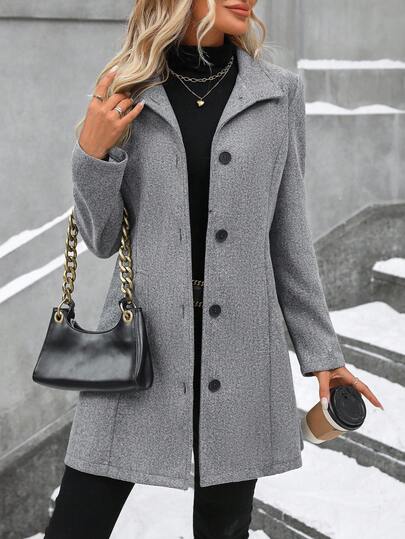 EMERY ROSE معطف طويل الأكمام كاجوال أنيق للنساء
