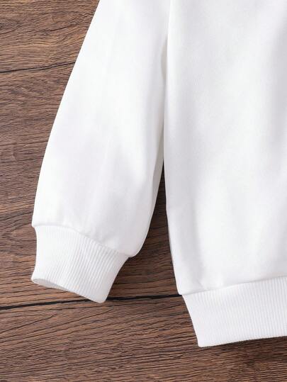 Emery Rose Kids Emery Rose Kids طقم بلوزة هودي مطبوعة برسوم كرتونية جميلة وبنطلون طويل مع خصر مطاطي - مثالي للارتداء اليومي والمدرسي في فصلي الخريف والشتاء، ملابس دافئة ومريحة للفصول الباردة