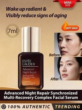 Estée Lauder إستي لودر [ميني] سيروم الوجه المتعافي المتزامن المتقدم ليلاً 7مل / استيقظ بإشراق وقلل بشكل ملحوظ علامات الشيخوخة / سيروم لجميع أنواع البشرة، بما في ذلك البشرة الحساسة / سيروم الوجه مع بيبتيد الليل الحصري، حمض الهيالورونيك وقوة مضادة للأكسدة