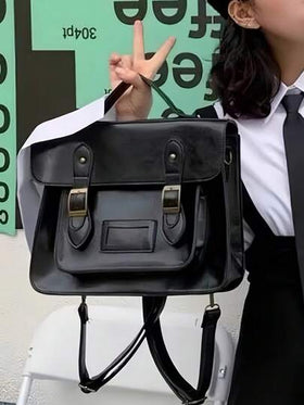حقيبة ظهر بطراز بريطاني قديم، حقيبة كمبيوتر محمول، حقيبة رسول، حقيبة وثائق، حقيبة طالب، حقيبة كتف نسائية بطراز كلاسيكي عصري، حقيبة يد، بتصميم عصري، باللون البني والأسود