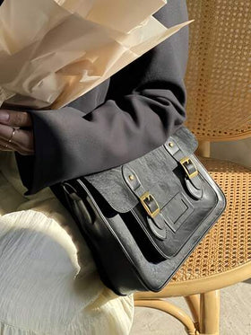 حقيبة ظهر بطراز بريطاني قديم، حقيبة كمبيوتر محمول، حقيبة رسول، حقيبة وثائق، حقيبة طالب، حقيبة كتف نسائية بطراز كلاسيكي عصري، حقيبة يد، بتصميم عصري، باللون البني والأسود