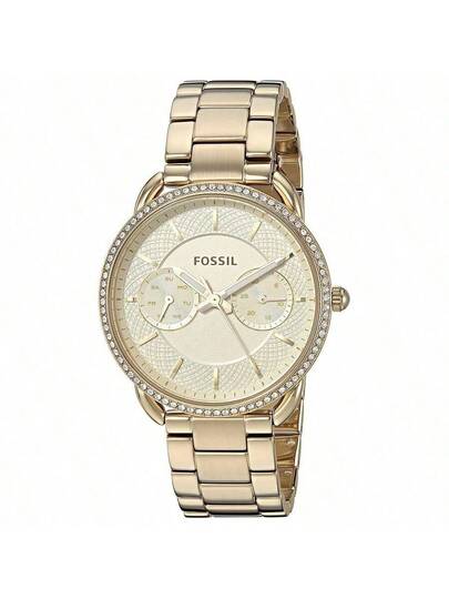 Fossil ساعة نسائية كوارتز من فوسيل، حالة من الفولاذ المقاوم للصدأ، عقارب ثلاثية، سلسلة دائرية، حالة من الفولاذ المقاوم للصدأ/مرآة بلورية ES4263