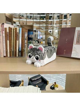 1 طقم ألعاب تركيب كتل على شكل قطة جميلة جدًا، صندوق مناديل إبداعي على شكل لغز، لعبة يدوية، ديكور منزلي/مكتبي لصندوق المناديل، هدية