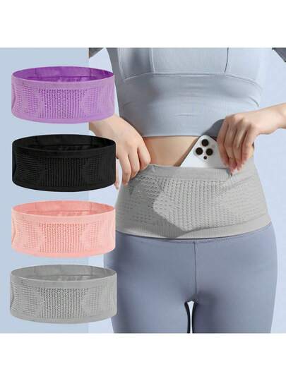 1 حقيبة خصر متعددة الوظائف، حقيبة خصر رياضية مقاومة للماء مصنوعة من الأنسجة المنسوجة مع جيب مخفي للهاتف، مناسبة للرجال والنساء