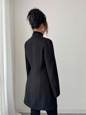 SHEIN Tall معطف نسائي كاجوال بياقة عالية مناسب، معطف ترنش للخريف والشتاء للنساء