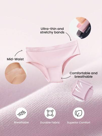 LUVLETTE 3 طقم من ملابس داخلية نسائية قطنية فضفاضة متوسطة الخصر بتصميم مثير، ألوان باستيلية مناسبة أيضًا للمراهقات والفتيات الصغيرات