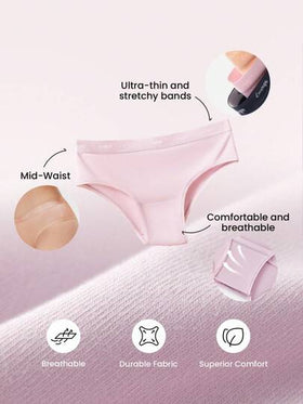 LUVLETTE 3 طقم من ملابس داخلية نسائية قطنية فضفاضة متوسطة الخصر بتصميم مثير، ألوان باستيلية مناسبة أيضًا للمراهقات والفتيات الصغيرات