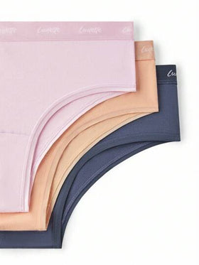 LUVLETTE 3 طقم من ملابس داخلية نسائية قطنية فضفاضة متوسطة الخصر بتصميم مثير، ألوان باستيلية مناسبة أيضًا للمراهقات والفتيات الصغيرات