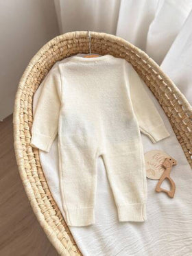 SHEIN جمبسوت طويلة الأكمام للأطفال الرضع البنات الجدد مطبوعة بطباعة كرتونية جميلة، خريف/شتاء