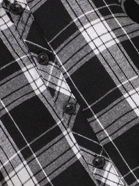 SHEIN Vintaside Kids طقم جمبسوت شتوي/خريفي للأطفال من القطيفة المخططة
