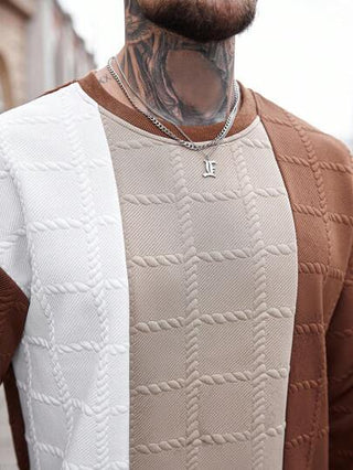 Manfinity Homme بلوزة رجالية بياقة طاقم مطرزة بالحرف الأبيض بأكمام طويلة، هدية للأصدقاء والزوج والحبيب، إصدار الملابس الشارعية