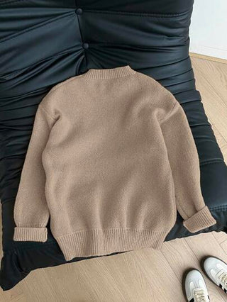 EZwear قميص كنزة نسائي بياقة طاقم بتصميم قطة بسيط، مناسب للخريف/الشتاء