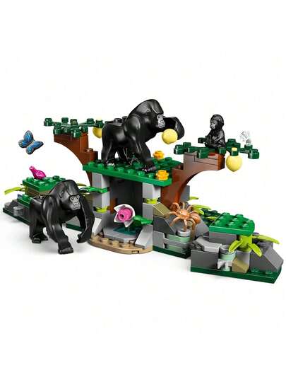 LEGO طقم لعبة مروحية مستكشف الغابة الحضرية في معسكر القاعدة - لعبة مغامرة بناء للأطفال من الجنسين، من عمر 8 سنوات فما فوق - مع 5 شخصيات صغيرة وأشكال الغوريلا - أفكار هدايا لأعياد الميلاد - 60437