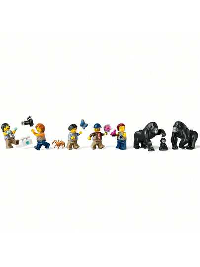 LEGO طقم لعبة مروحية مستكشف الغابة الحضرية في معسكر القاعدة - لعبة مغامرة بناء للأطفال من الجنسين، من عمر 8 سنوات فما فوق - مع 5 شخصيات صغيرة وأشكال الغوريلا - أفكار هدايا لأعياد الميلاد - 60437