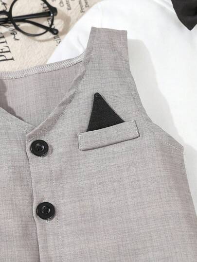 SHEIN زي رسمي للأطفال الصبيان، طقم سترة ذات لون واحد + بنطلون، بدون قميص أو إكسسوارات، مناسب للأعمار من 6 أشهر إلى 3 سنوات، للارتداء في المناسبات الرسمية كالزفاف والحفلات والأعياد والتخرج