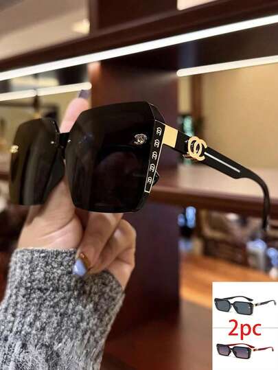 1/2/3 أزواج نظارات مربعة كبيرة متعددة الألوان بطراز رجعي للنساء، متعددة الوظائف بطراز Y2K الشخصي، مناسبة للعطلات والسفر والشاطئ والحفلات والقيادة والصيد وهدايا عيد الميلاد والاستخدام اليومي