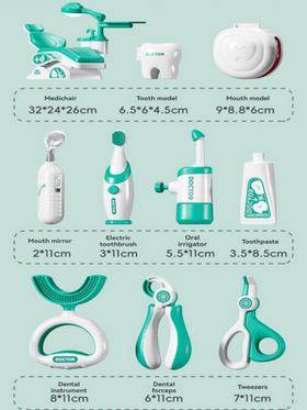 طقم لعب طبيب وطبيب أسنان للأطفال من عمر 3-12 سنة، لعبة رعاية الأسنان التعليمية المبكرة، تجربة محاكاة لتكوين العادات، يتضمن إكسسوارات غنية لتعلم بنية الأسنان، هدية إبداعية للأولاد والبنات، هدية عيد الميلاد (نمط الإكسسوارات عشوائي)