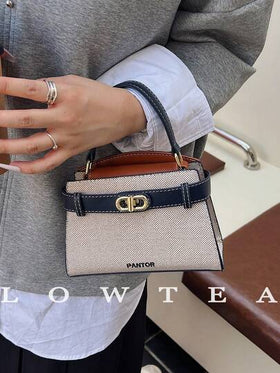 low tea حقيبة يد نسائية بملمس الليتشي الصيفي الجديد، حقيبة كروس بودي بحزام كتف قابل للتعديل، حقيبة كتف أنيقة بلون أحادي وزخرفة معدنية راقية، حقيبة نسائية عصرية