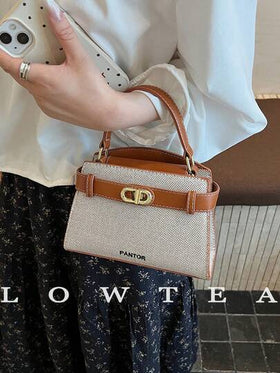 low tea حقيبة يد نسائية ذات ملمس ليتشي صيفي جديد، حقيبة كروس بحزام كتف قابل للتعديل، حقيبة مبسطة ذات لون أحادي مع زخرفة معدنية راقية لحمل اليومي
