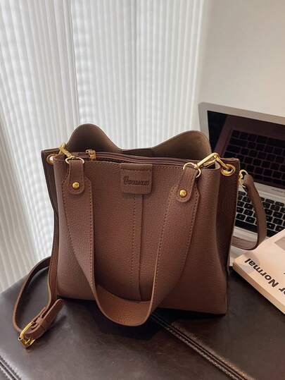 حقيبة دلو عصرية جديدة متعددة الاستخدامات، كلاسيكية رجعية عالية الجودة مع حزام عريض، حقيبة كتف نسائية، حقيبة يد متقاطعة مناسبة للعمل والمواعدة والتسوق والاستخدام اليومي
