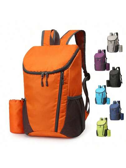 1 حقيبة ظهر رياضية متعددة الوظائف محمولة، حقيبة تخزين خفيفة الوزن قابلة للطي مقاومة للماء من النايلون للرجال للتخييم والتنزه والسفر