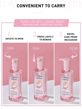 L’Oreal Paris زيت منظف للمكياج بالأزهار 50/250 مل، تنظيف عميق لطيف، يزيل بسهولة المكياج المقاوم للماء، غير مهيج للبشرة الحساسة، مثرى بزيت جوز الهند وزيت الكاميليا، ترطيب طويل الأمد، تنظيف عميق، بشرة نضرة، لا يسبب إحكام بعد الاستخدام، مضخة سفر محكمة الإ...