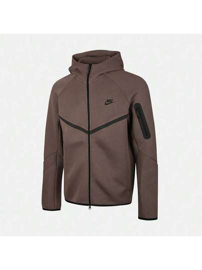 Nike معطف رجالي من النايلون والصوف الفاخر مع سحاب كامل وقبعة، رمز المنتج: HV0950-289