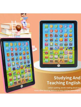 1 قطعة جهاز تعليمي لوحي صغير للأطفال - قارئ لمس للتعليم المبكر باللغة الإنجليزية، لعبة هدية عيد ميلاد الأطفال! يعلم الحروف والأرقام والكلمات والموسيقى والرياضيات والتطور المبكر، لعبة تفاعلية، لون غطاء البطارية عشوائي