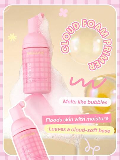 SHEGLAM Dream Foam Cloud برايمر علامة تجارية جمال مكياج ميكب مستحضرات تجميل للنساء الفتيات مثالي لفصل الشتاء الربيع مثالي ل- Y2K أزياء أنيقة رمضان هدية حفلة جاهز أفضل لون