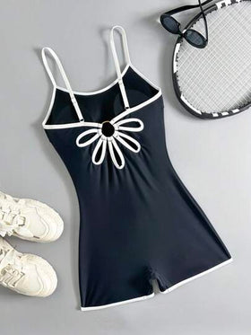 Swim SPRTY بدلة سباحة نسائية بحمالات رفيعة وظهر مكشوف، قطعة واحدة وجذابة