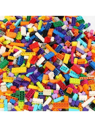 500-1000 قطعة مجموعة متنوعة من كتل البناء الإبداعية DIY عشوائية، كتل بناء حضرية كلاسيكية