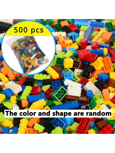 500-1000 قطعة مجموعة متنوعة من كتل البناء الإبداعية DIY عشوائية، كتل بناء حضرية كلاسيكية