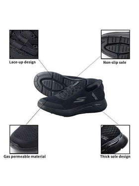 Skechers أحذية رياضية سهلة الارتداء بقوس القدم، للرجال، للركض والتدريب والمشي اليومي 216258-BBK