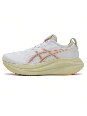 Asics حذاء الجري GEL-NIMBUS 27، ماص للصدمات وقابل للارتداد، من نسيج شبكي علوي، مريح وقابل للتنفس، كاجوال، خفيف الوزن وثابت، حذاء جري للرجال 1011B958-102