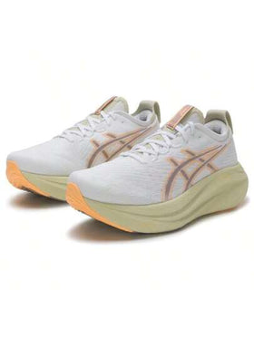 Asics حذاء الجري GEL-NIMBUS 27، ماص للصدمات وقابل للارتداد، من نسيج شبكي علوي، مريح وقابل للتنفس، كاجوال، خفيف الوزن وثابت، حذاء جري للرجال 1011B958-102