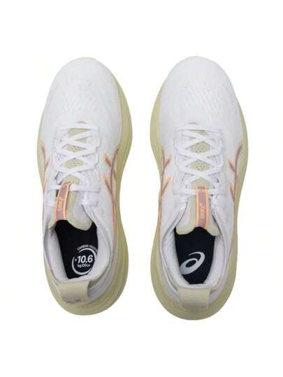 Asics حذاء الجري GEL-NIMBUS 27، ماص للصدمات وقابل للارتداد، من نسيج شبكي علوي، مريح وقابل للتنفس، كاجوال، خفيف الوزن وثابت، حذاء جري للرجال 1011B958-102