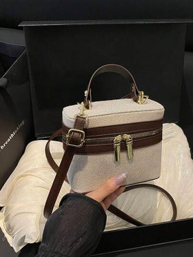 حقيبة يد صغيرة بلوك لوني عتيق بسيط، حقيبة كتف للنساء