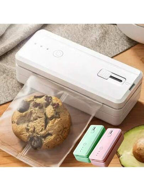 Kitchen mommy آلة ختم صغيرة محمولة 2 في 1، آلة تعبئة الأطعمة، ختام المطبخ، قابلة للشحن عبر USB، أجهزة المطبخ