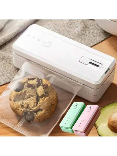 Kitchen mommy آلة ختم صغيرة محمولة 2 في 1، آلة تعبئة الأطعمة، ختام المطبخ، قابلة للشحن عبر USB، أجهزة المطبخ