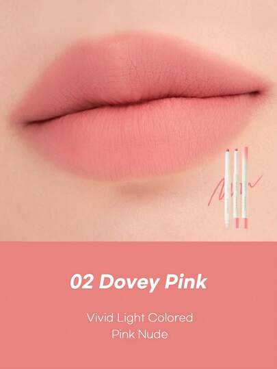 Rom&nd قلم رصاص شفاه رومند LIP MATE PENCIL 02 بلون وردي داف، حافة ضبابية ريشية، تقنية نواة هوائية تنفس، اندماج تحديد الشفاه، ظل لوز دافئ، وردي رمادي باهت، ذوبان كراميل كستناء، طقم نحت الشفاه بحجم الجيب، همس الشفاه بدون مكياج، جمال كوري، مكياج كوري، 0.5 جر