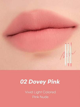 Rom&nd قلم رصاص شفاه رومند LIP MATE PENCIL 02 بلون وردي داف، حافة ضبابية ريشية، تقنية نواة هوائية تنفس، اندماج تحديد الشفاه، ظل لوز دافئ، وردي رمادي باهت، ذوبان كراميل كستناء، طقم نحت الشفاه بحجم الجيب، همس الشفاه بدون مكياج، جمال كوري، مكياج كوري، 0.5 جر
