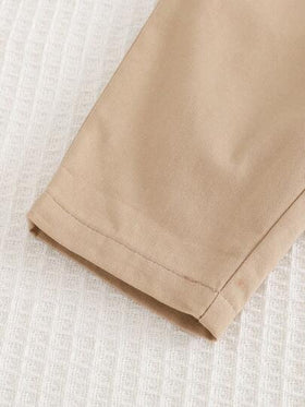 Cozy Pixies مجموعة طفل ولد 2 قطعة: كارديجان أكمام طويلة ياقة واسعة لون أحادي وبنطال خصر مطاطي، ملابس طفل ولد لون بيج، ملابس طفل لون موكا، ملابس طفل ولد بيج، طقم طفل ولد بيج للاستخدام اليومي، مجموعات طفل للخريف والشتاء
