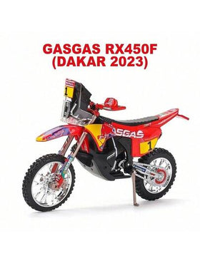 دراجة نارية Bburago 1:18 GASGAS RX450F (رالي داكار 2023) رقم 1 نموذج دراجة نارية معدنية، ديكور مكتبي للجمع، هدية لعيد الميلاد والكريسماس