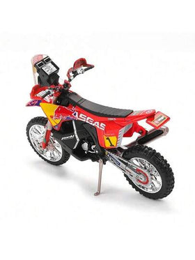 دراجة نارية Bburago 1:18 GASGAS RX450F (رالي داكار 2023) رقم 1 نموذج دراجة نارية معدنية، ديكور مكتبي للجمع، هدية لعيد الميلاد والكريسماس