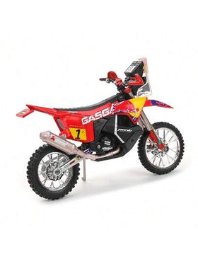 دراجة نارية Bburago 1:18 GASGAS RX450F (رالي داكار 2023) رقم 1 نموذج دراجة نارية معدنية، ديكور مكتبي للجمع، هدية لعيد الميلاد والكريسماس