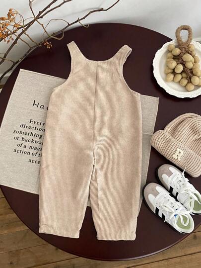 SHEIN أوفر أول بنمط رياضي كاجوال فضفاض مع حواف منسدلة وجيوب كبيرة، مناسب للأطفال الصبية والبنات، موسم الخريف والشتاء، للارتداء في المنزل والخارج