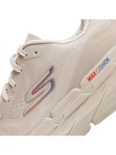 Skechers أحذية الجري للرجال ماكس وسادة أساسية، أحذية رياضية ماصة للصدمات، أحذية كاجوال خفيفة الوزن مريحة 54450-NAT